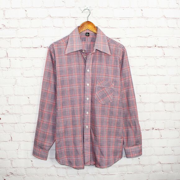 TOM GILBEY London Button up Shirt Blue Red Glen Plaid size Large - Picture 1 of 5